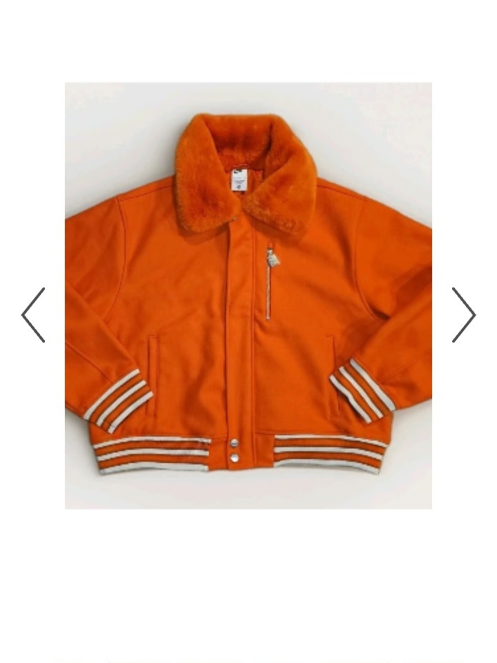 Nike Naomi Osaka Varsity Wool Jacket With Faux Fur Collar Size: Large NWT